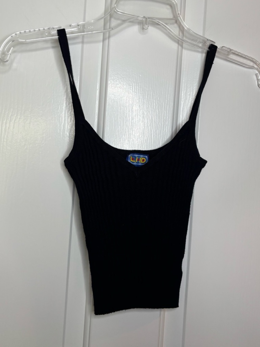 EUC LHD Black Ribbed Spaghetti Strap Knit Tank Size S